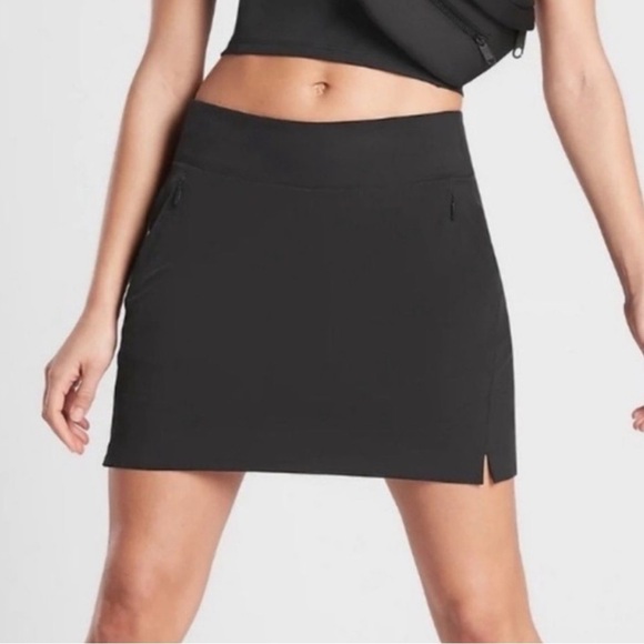 Athleta Soho Skort Black Mini Tennis Athletic Skirt 2 - Picture 1 of 8